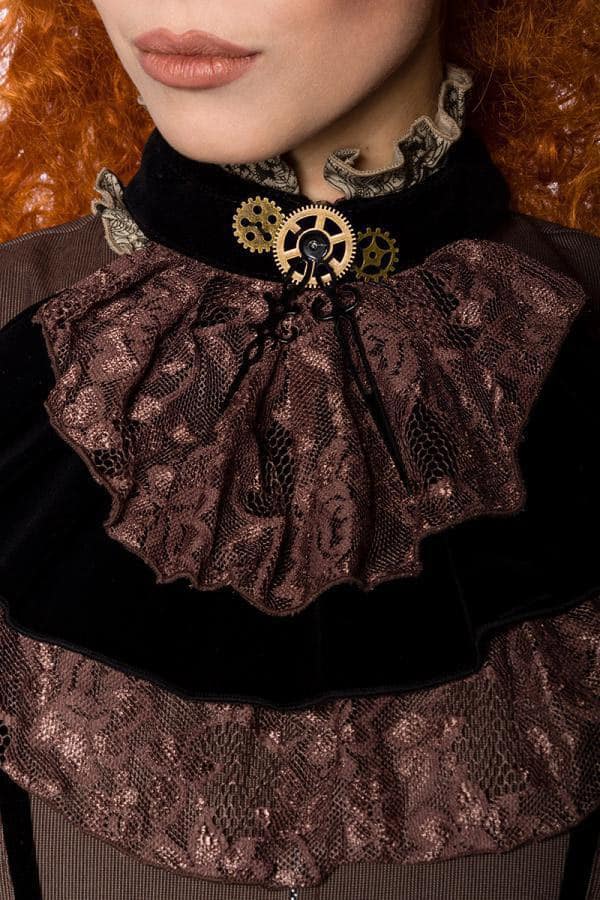 Steampunk Blouse with Jabot and Paisley Pattern, 11