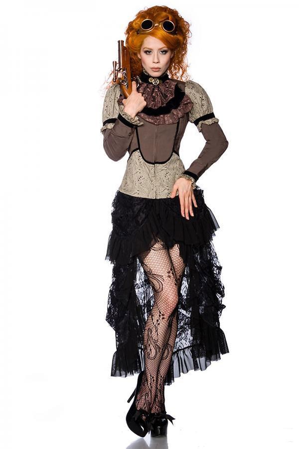 Steampunk Blouse with Jabot and Paisley Pattern, 9
