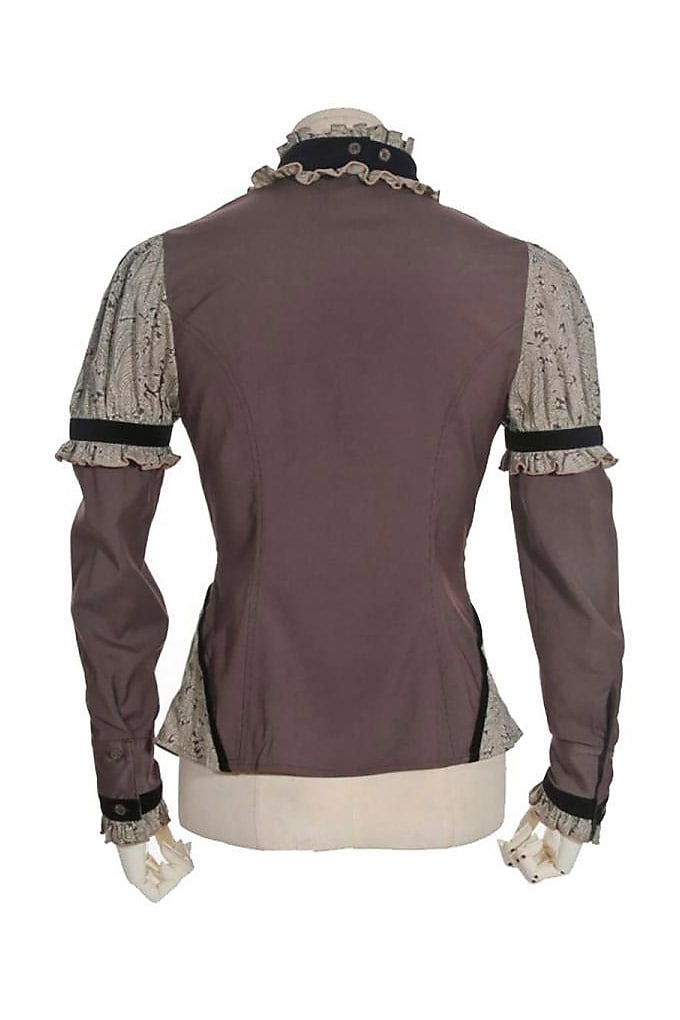 Steampunk Blouse with Jabot and Paisley Pattern, 15