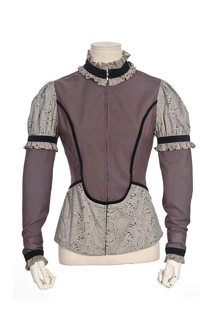Steampunk Blouse with Jabot and Paisley Pattern, 17