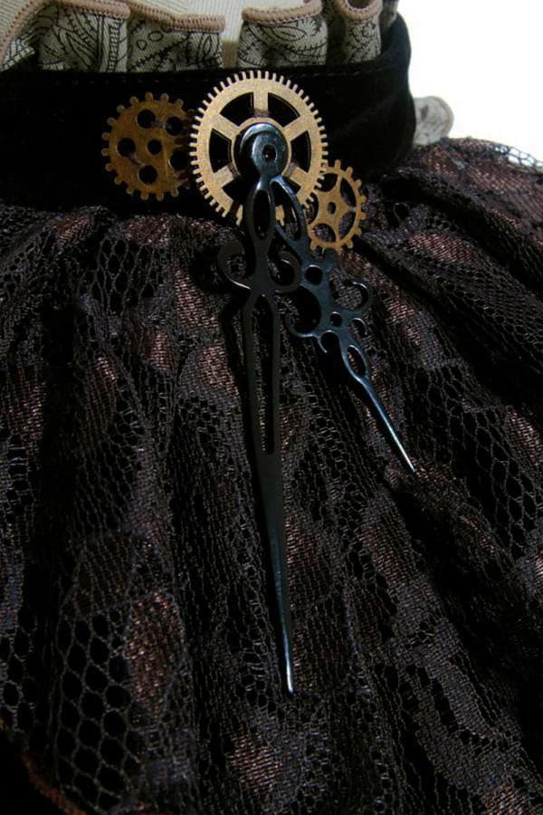 Steampunk Blouse with Jabot and Paisley Pattern, 3