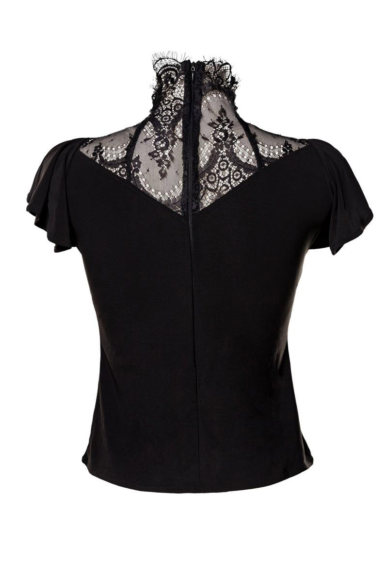 Blouse with Lace and Cap Sleeves, 7