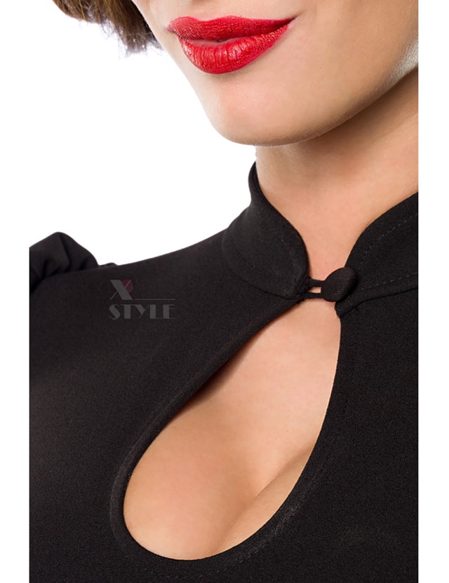 Ошатна чорна блуза в стилі Ретро B187, 5