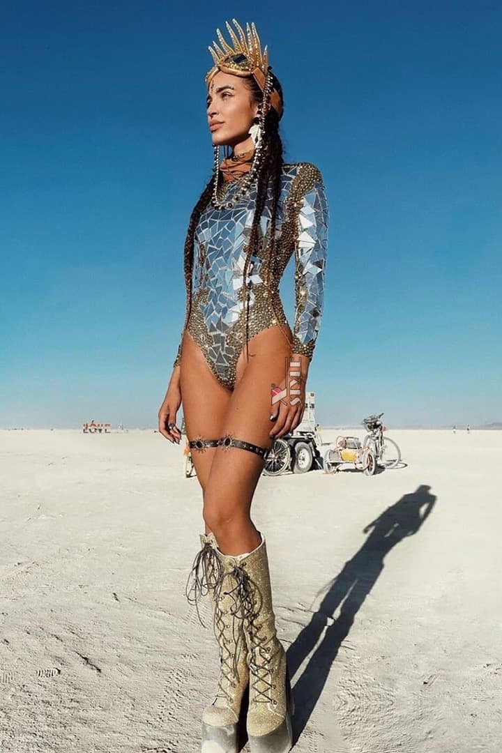 Burning Man Style Mirrored Bodysuit, 9