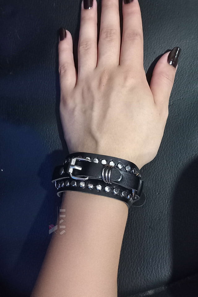Leather Bracelet with Rings XJ139, 13