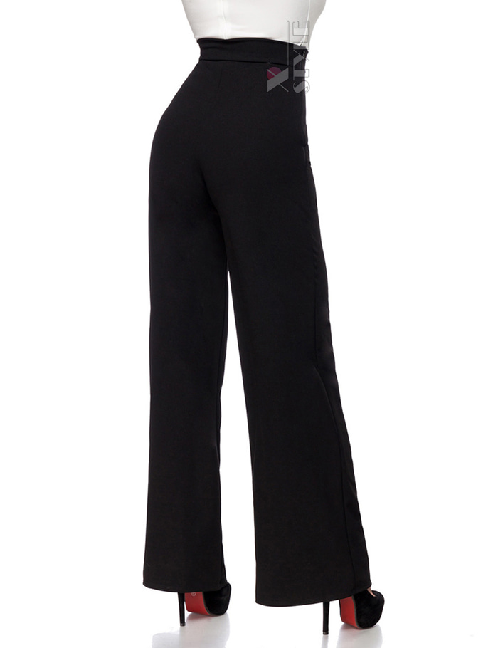 Wide Leg Trousers With Pockets and High-waist, 3