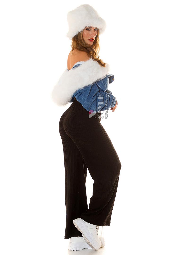 Широкие черные брюки палаццо, 5