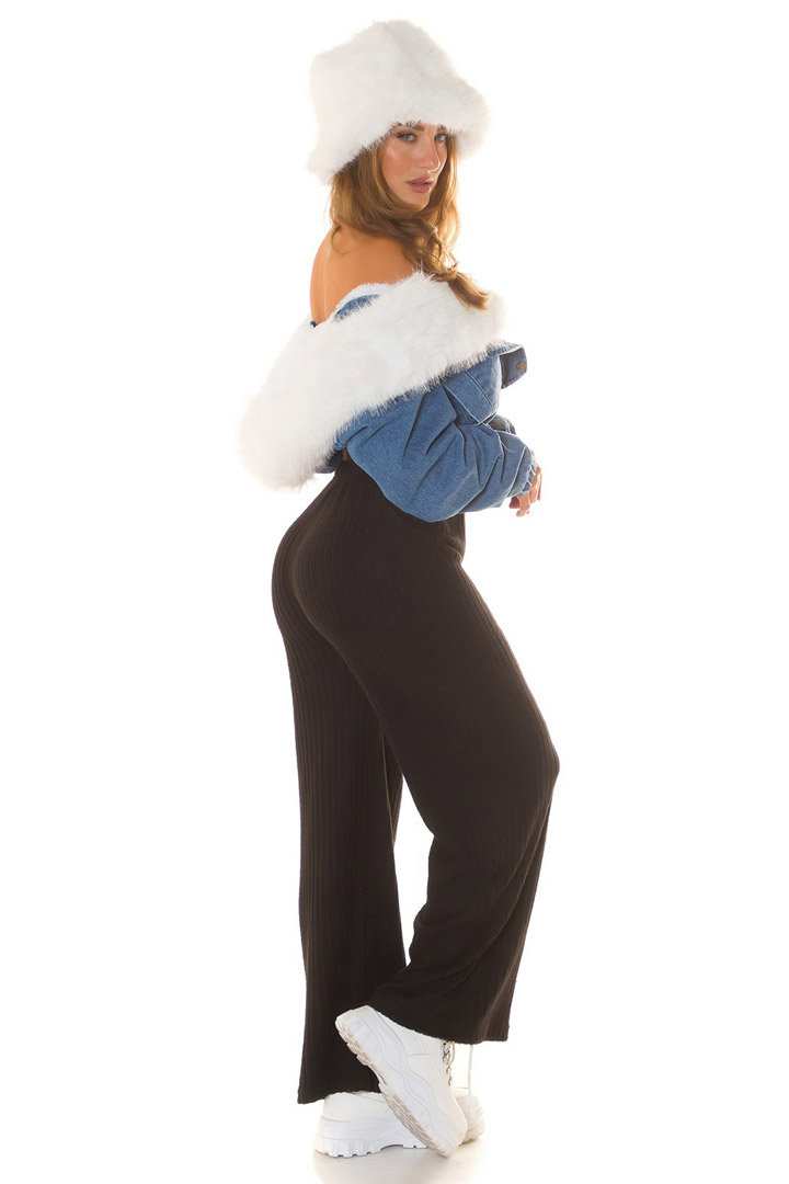 Широкие черные брюки палаццо X8131, 5