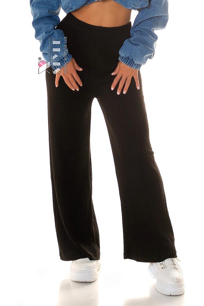 Широкие черные брюки палаццо