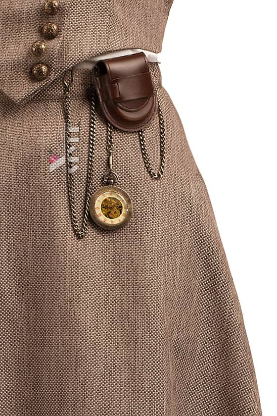 Steampunk Skirt with Hinged Pocket and Watch X7202, 3