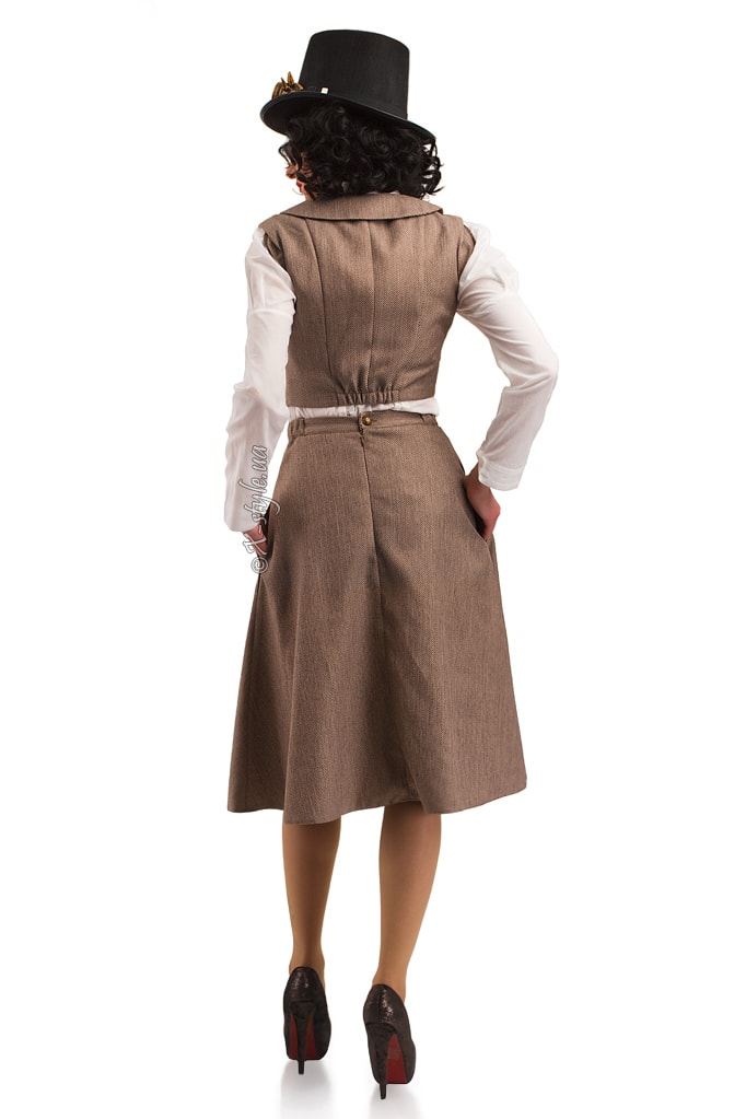 Steampunk Skirt with Hinged Pocket and Watch X7202, 7