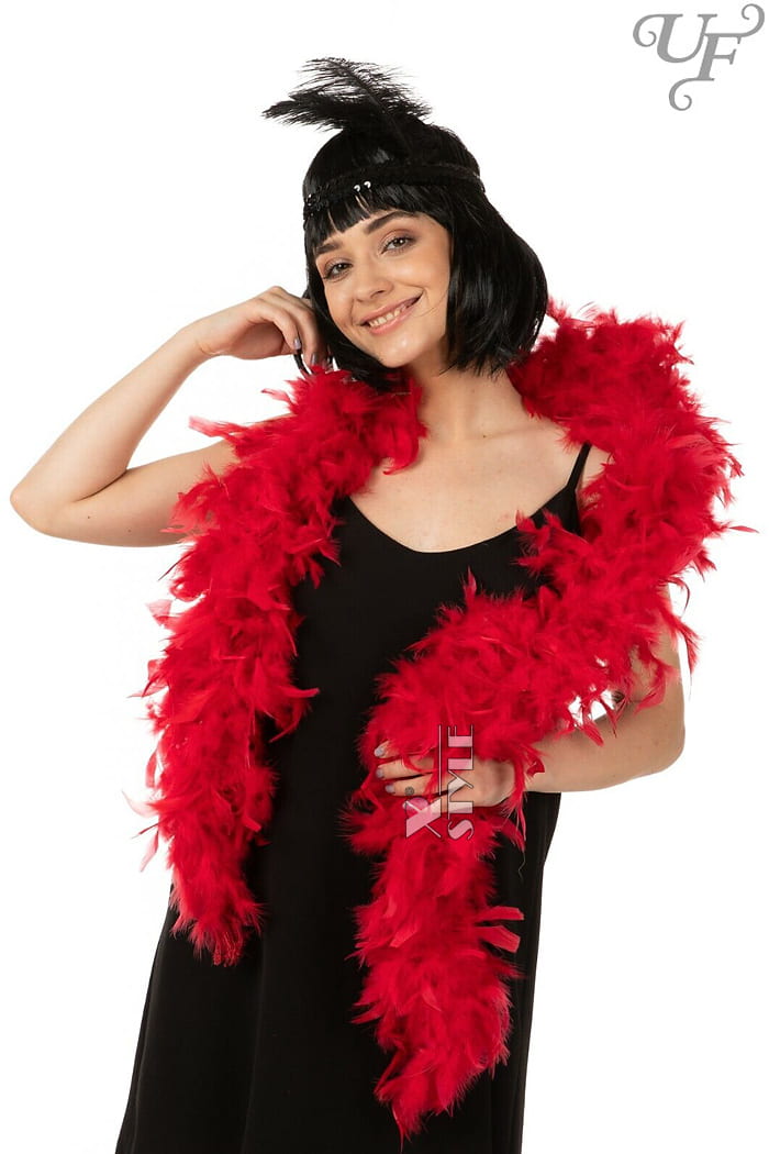 Red Fluffy Boa Premium U4211, 3