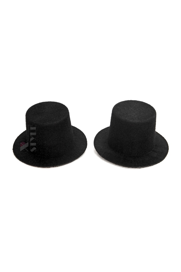 Black Mini Hats (2 pcs)