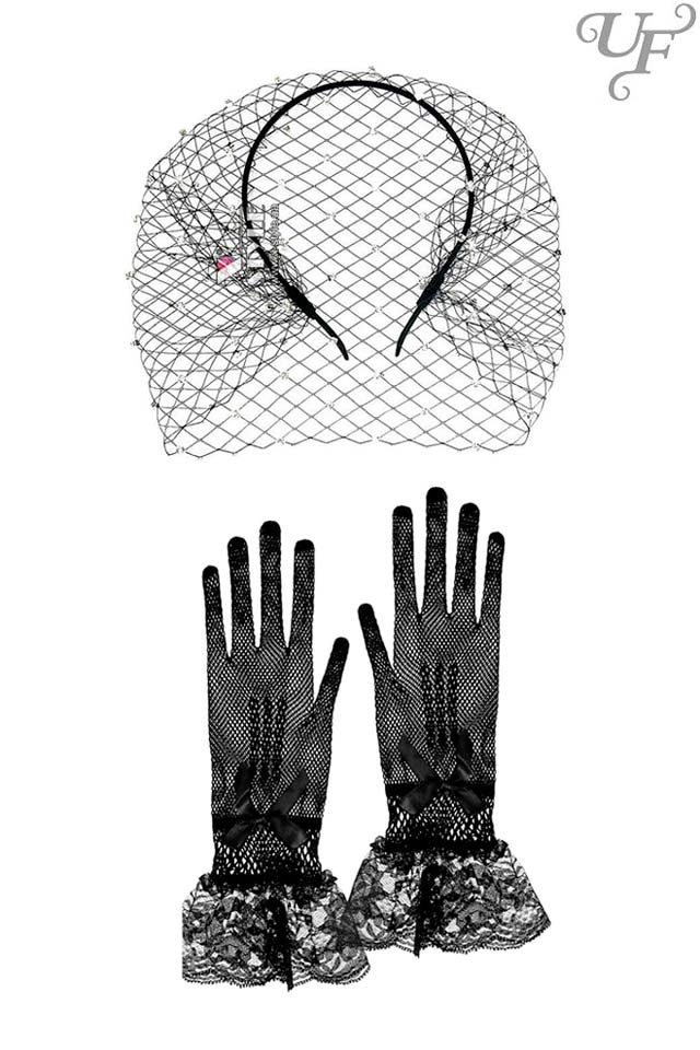 Аксессуары в стиле Гэтсби (вуалетка, перчатки), 7