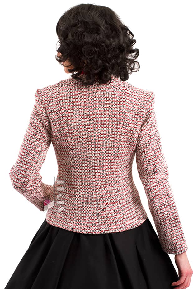 Women's Retro Tweed Blazer Jacket X2116, 5