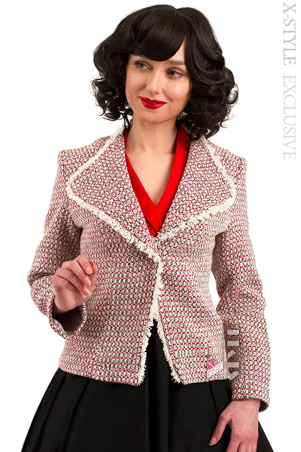 Women's Retro Tweed Blazer Jacket X2116, 3