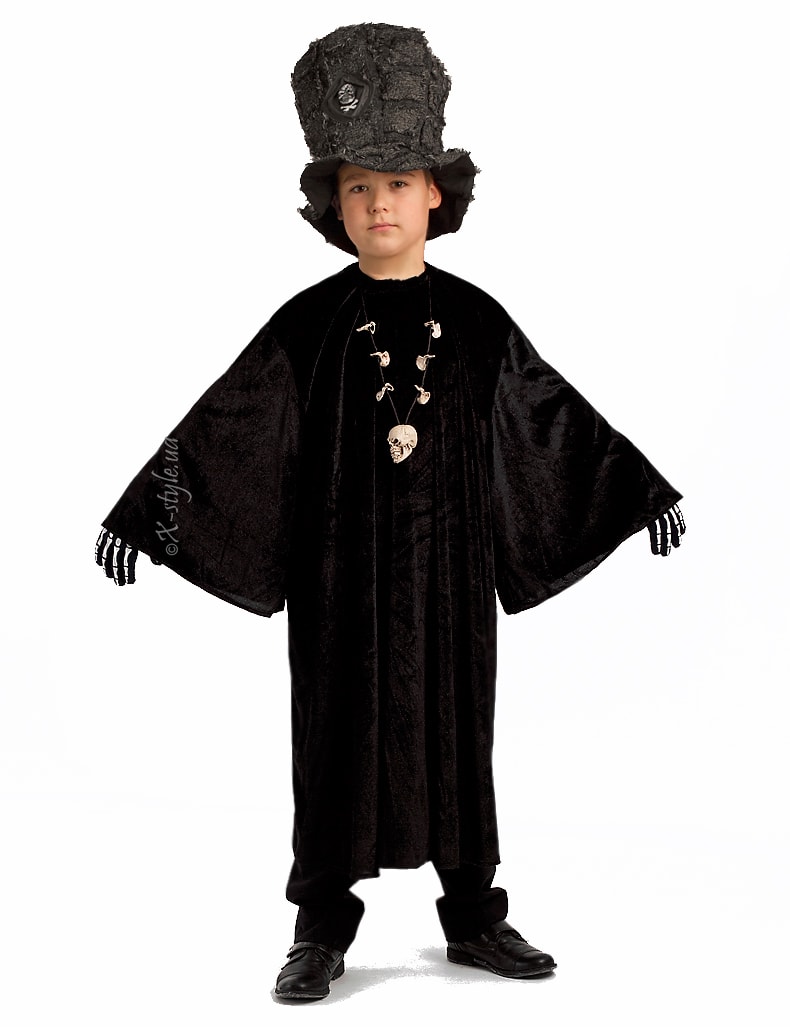 Halloween Children's Black Cape with Wide Sleeves, 5