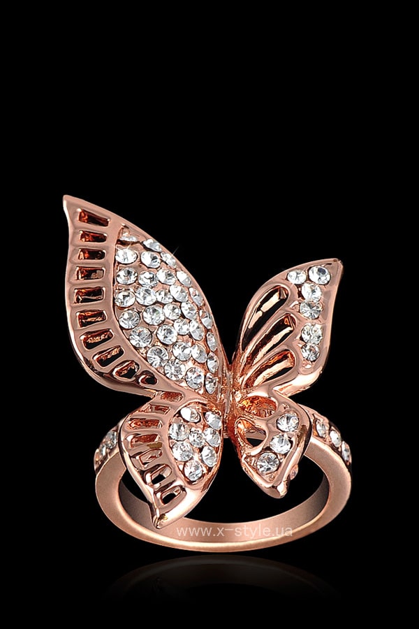 Big Butterfly Rose Gold-Plated Ring, 3