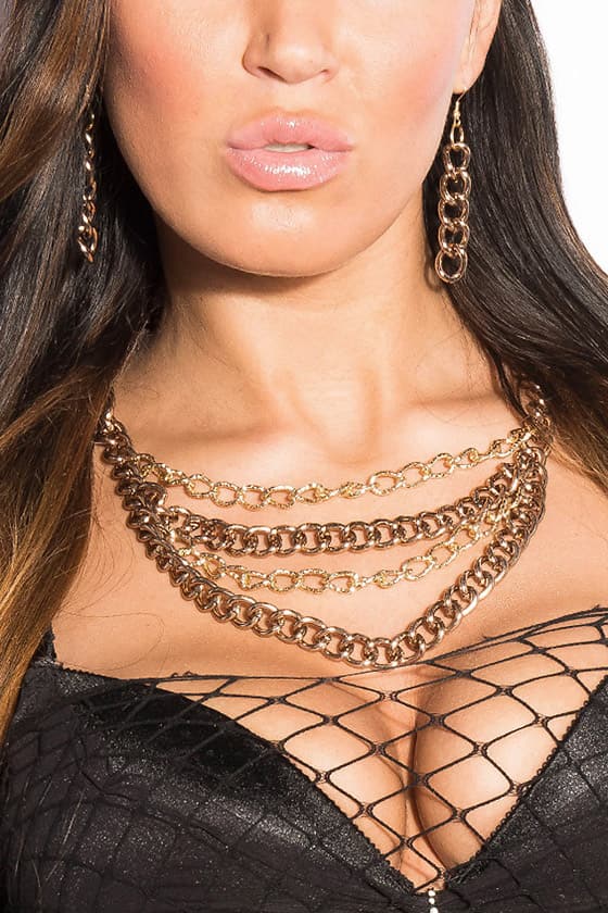 Chunky Chain Necklace and Earrings, 3