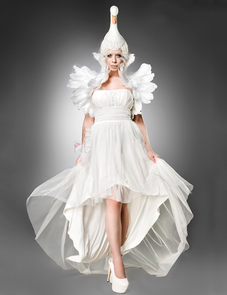 Mask Paradise White Swan Costume, 7