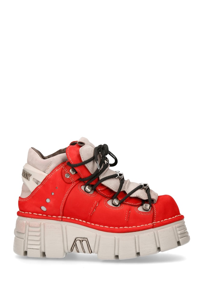 Red Nubuck Platform Sneakers N4009, 13