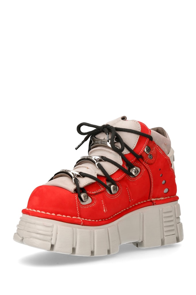 Red Nubuck Platform Sneakers N4009, 9