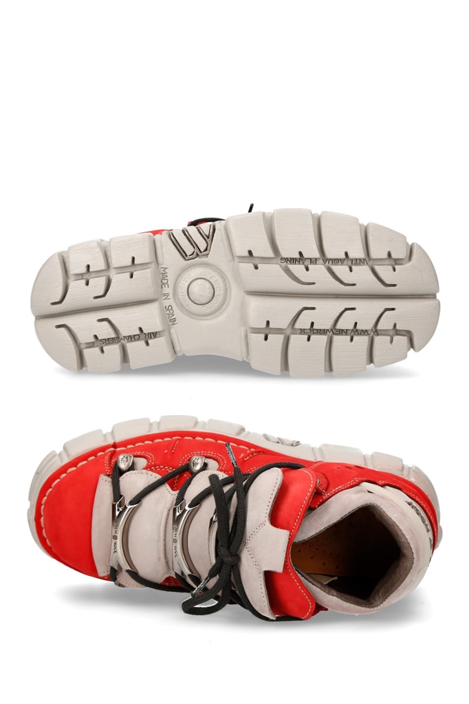Red Nubuck Platform Sneakers N4009, 5