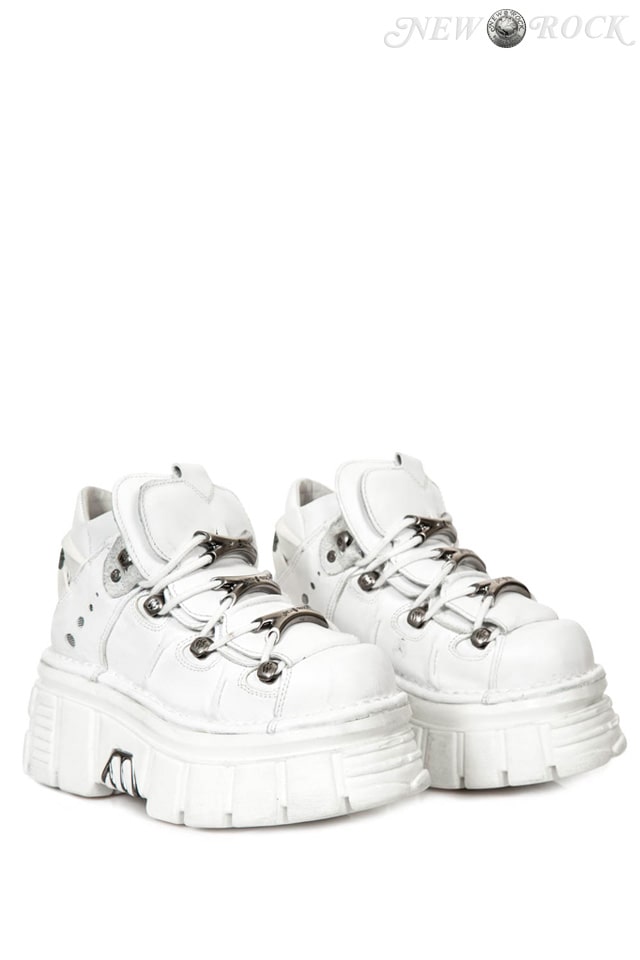 Белые кожаные кроссовки на массивной подошве B4004, 9