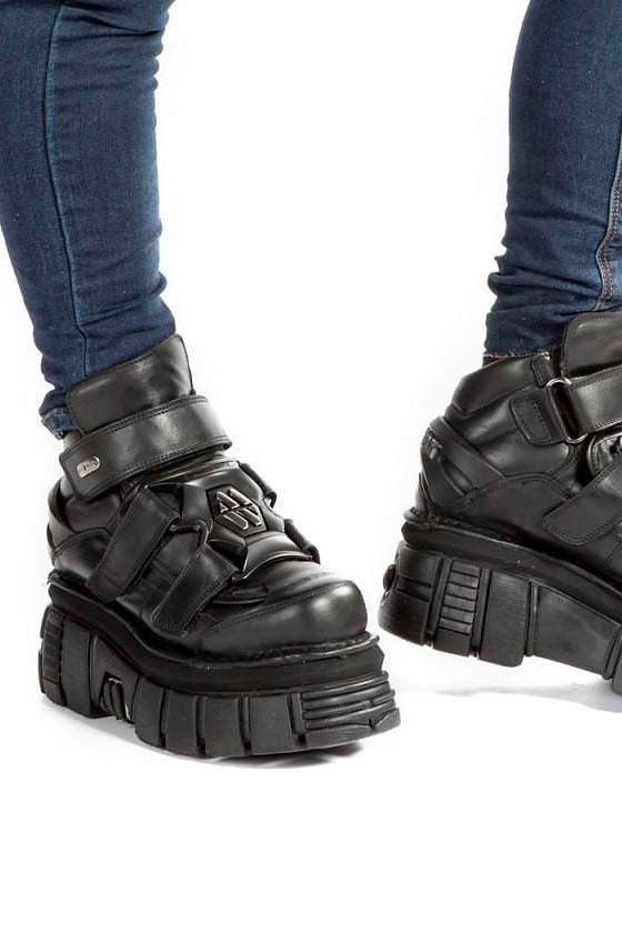 Черные кожаные ботинки на платформе TOWER LATERAL, 9