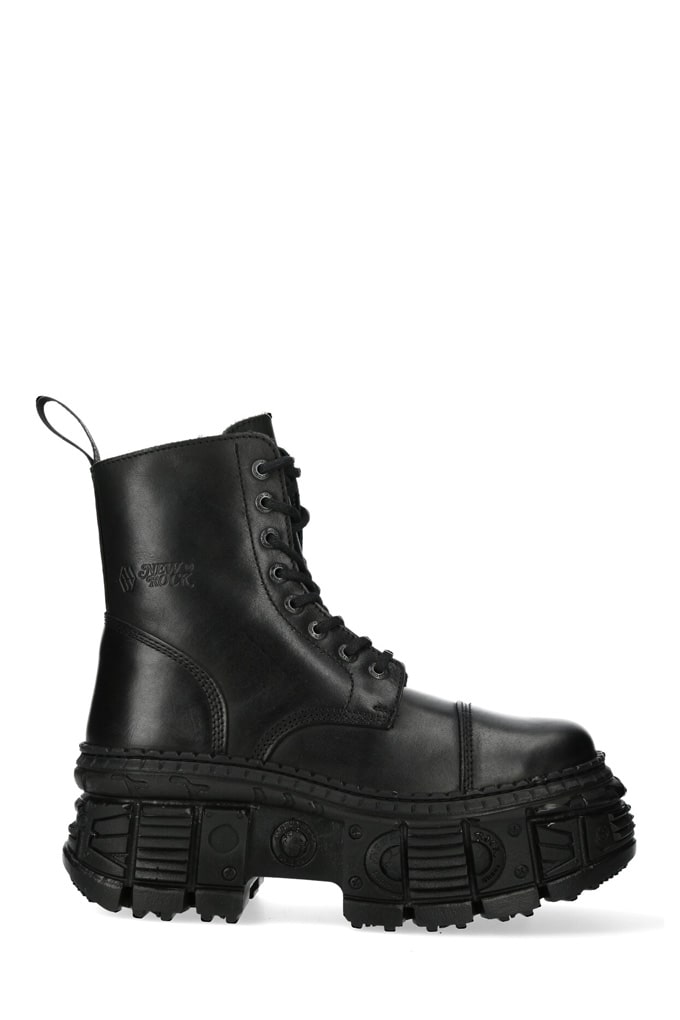 CRUST CASCO Black Leather Chunky Platform Boots, 3