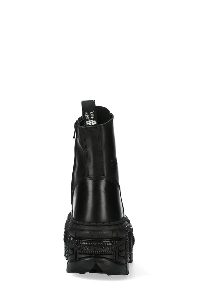 CRUST CASCO Black Leather Chunky Platform Boots, 7