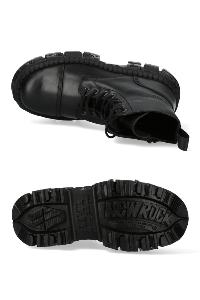 CRUST CASCO Black Leather Chunky Platform Boots, 13