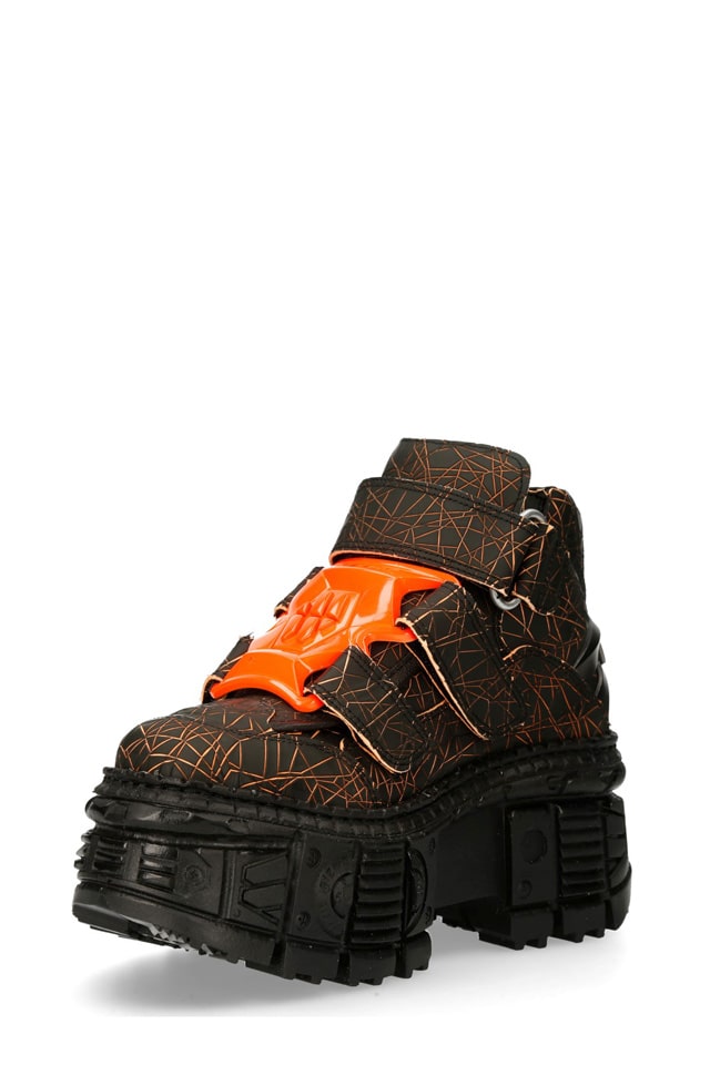 NARANJA TANK High Platform Leather Sneakers, 5