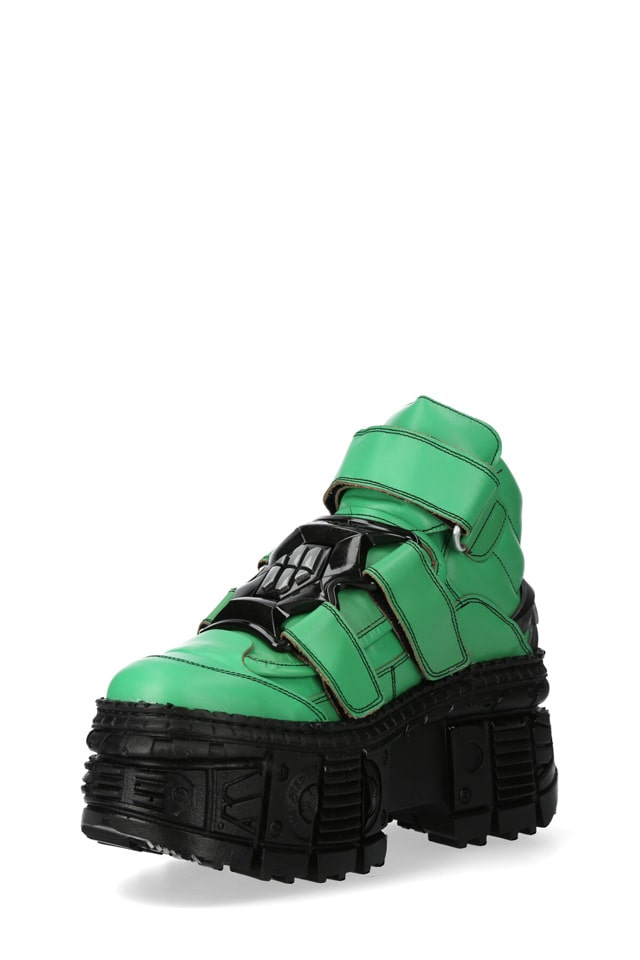 TIMBER VERDE Chunky Leather Platform Sneakers, 9