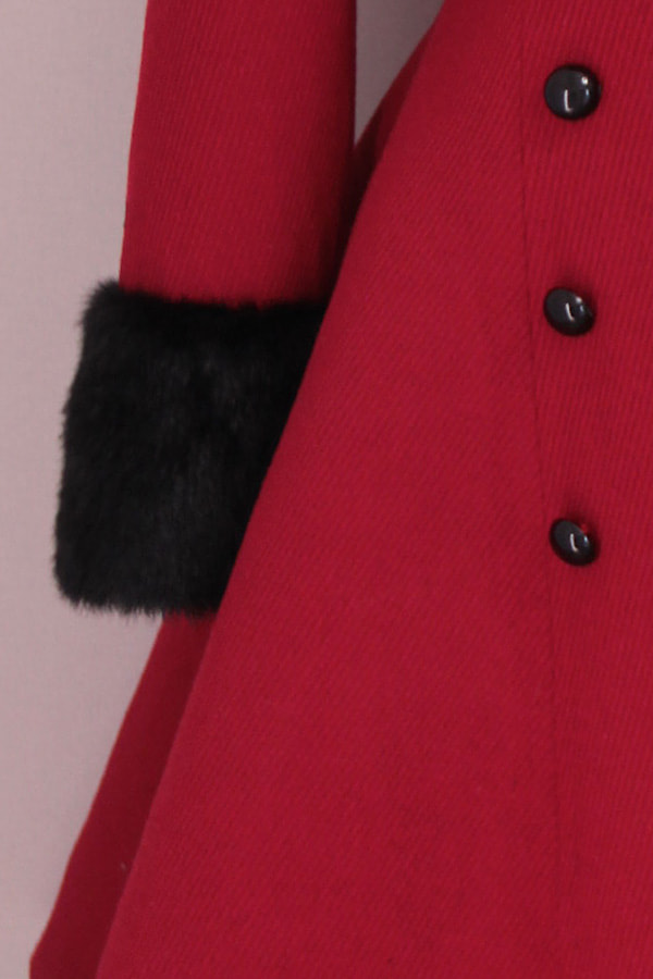 Vintage Winter Coat with Hood and Fur (80% Wool), 5