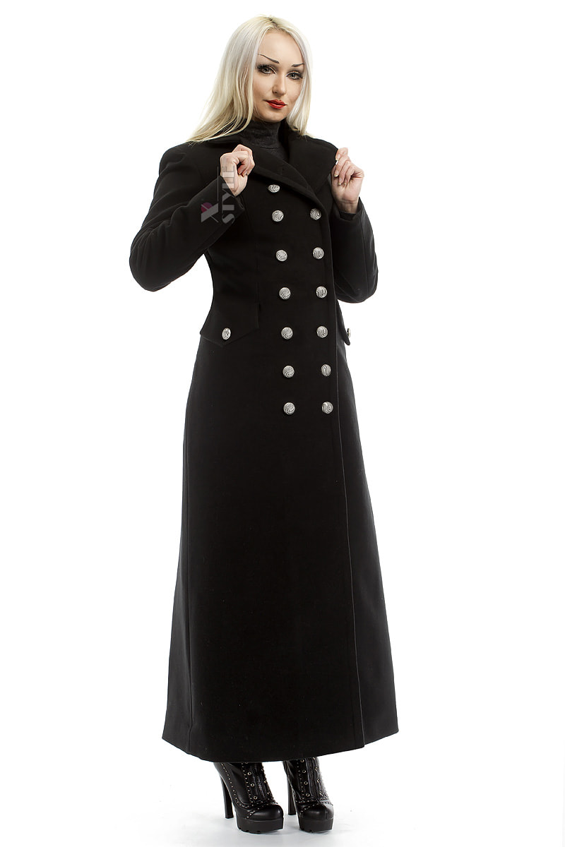 Длинное женское шерстяное пальто X068, 3