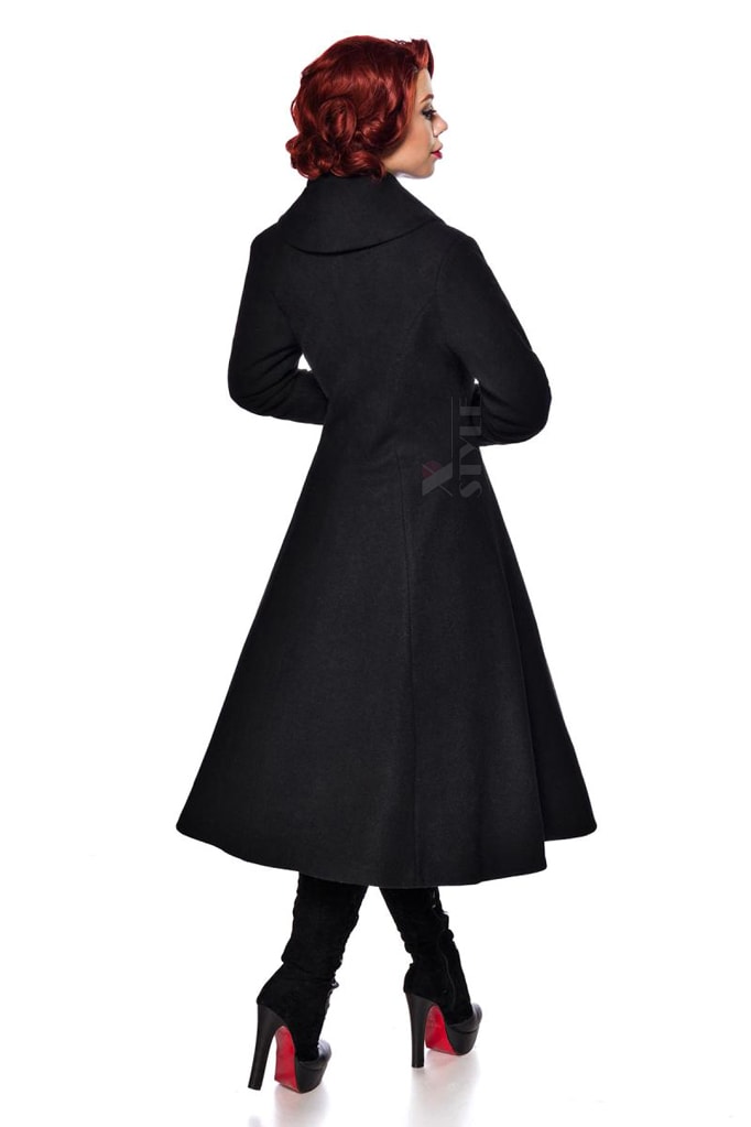 Длинное шерстяное пальто в стиле Ретро, 9