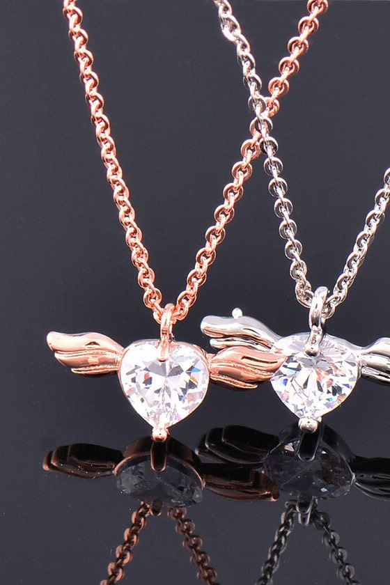 Rose Gold-Plating Necklace with Cubic Zirconia, 3