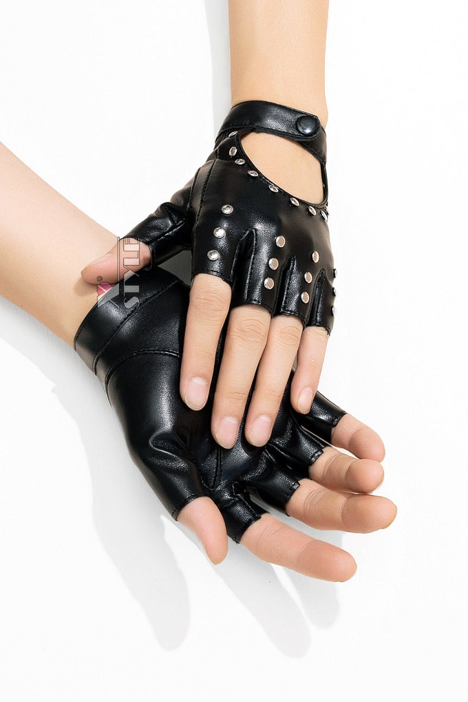 Women's Leather Gloves with Studs X1190, 5