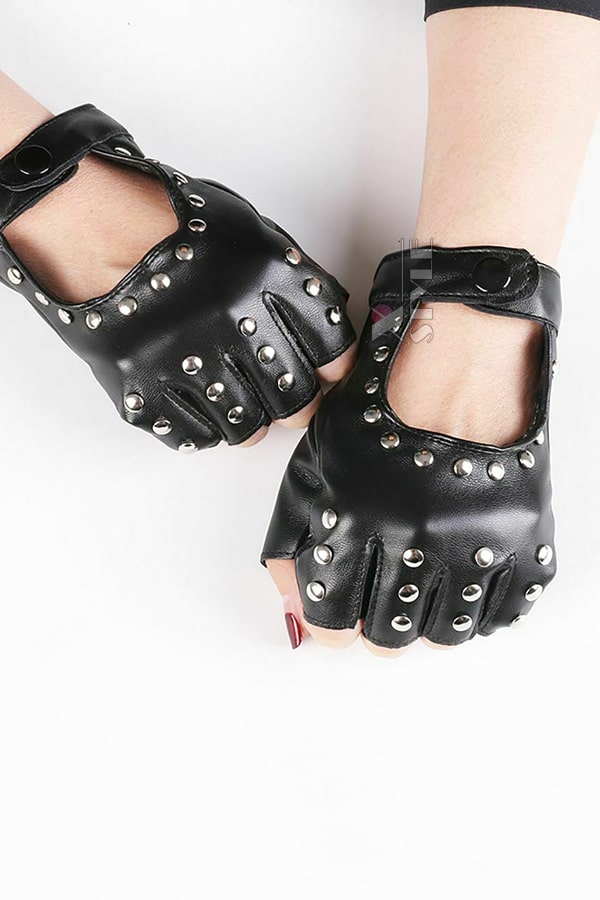 Women's Leather Gloves with Studs X1190, 7