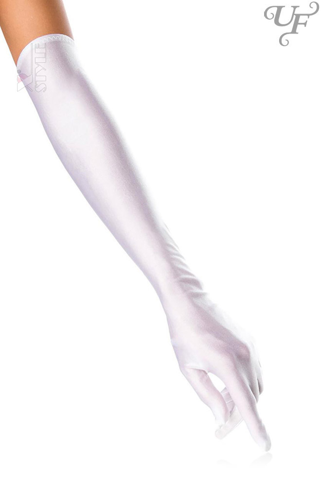 Довгі атласні рукавички - білі