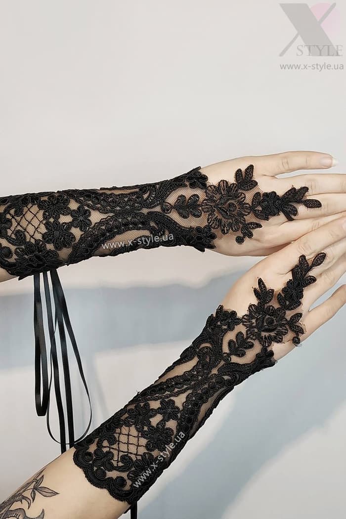 Cord Lace Flapper Fingerless Gloves, 3