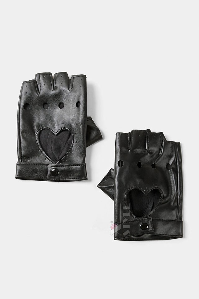 Women's Faux Leather Fingerless Gloves X1181, 11