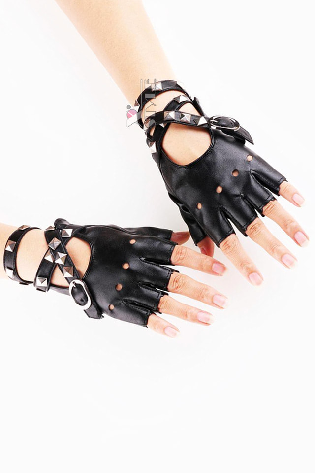Fingerless Faux Leather Gloves XT183, 13