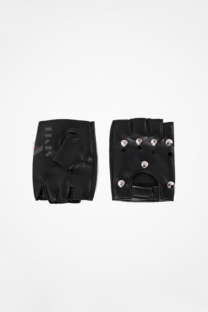 Men's Faux Leather Fingerless Gloves XT184, 3