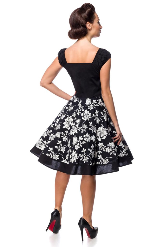 Хлопковое платье с цветочным узором на юбке B5539, 7
