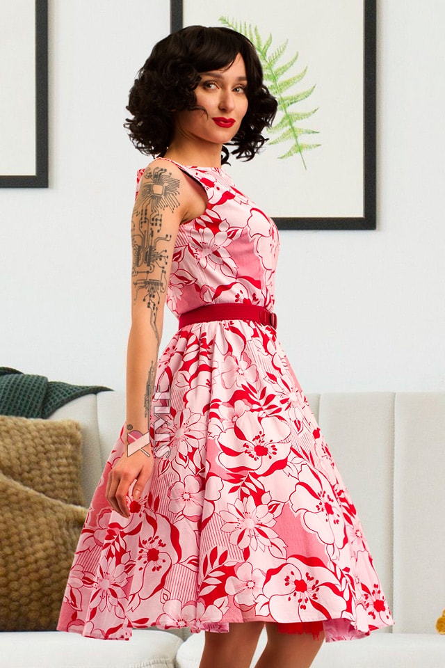 Летнее платье с цветочным узором X5349, 5
