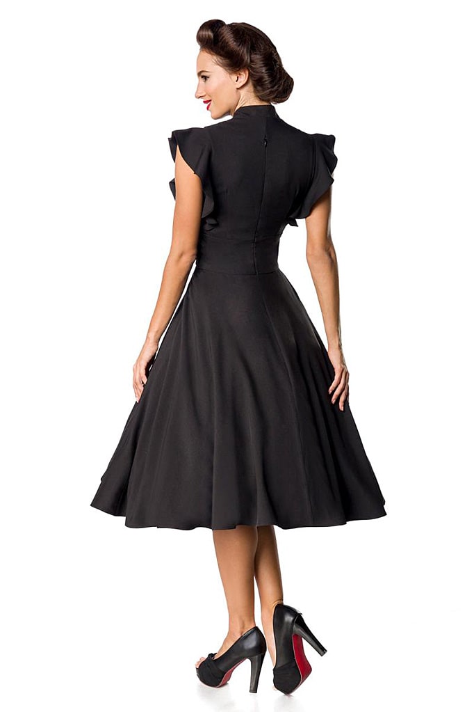 Elegant Black Swing Retro Dress, 3