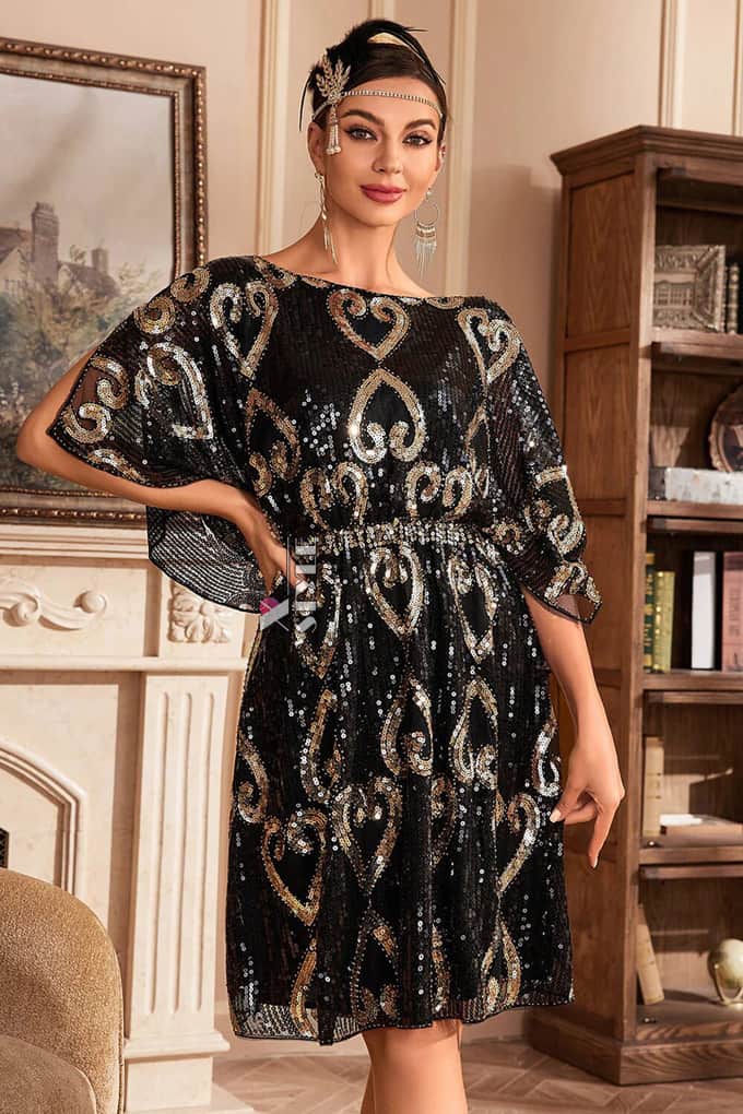 Блестящее платье с пайетками в стиле 20-х X590, 3