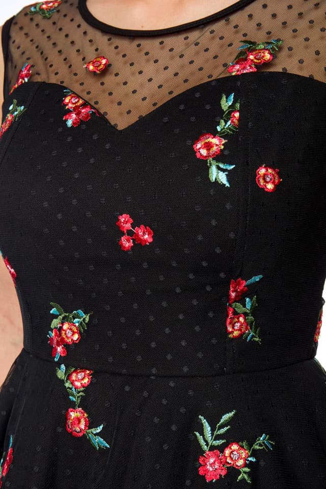 Vintage Dress with Embroidered Flowers, 3